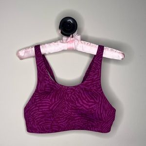 Athleta Advance Printed Bra Fiji Magnolia Purple